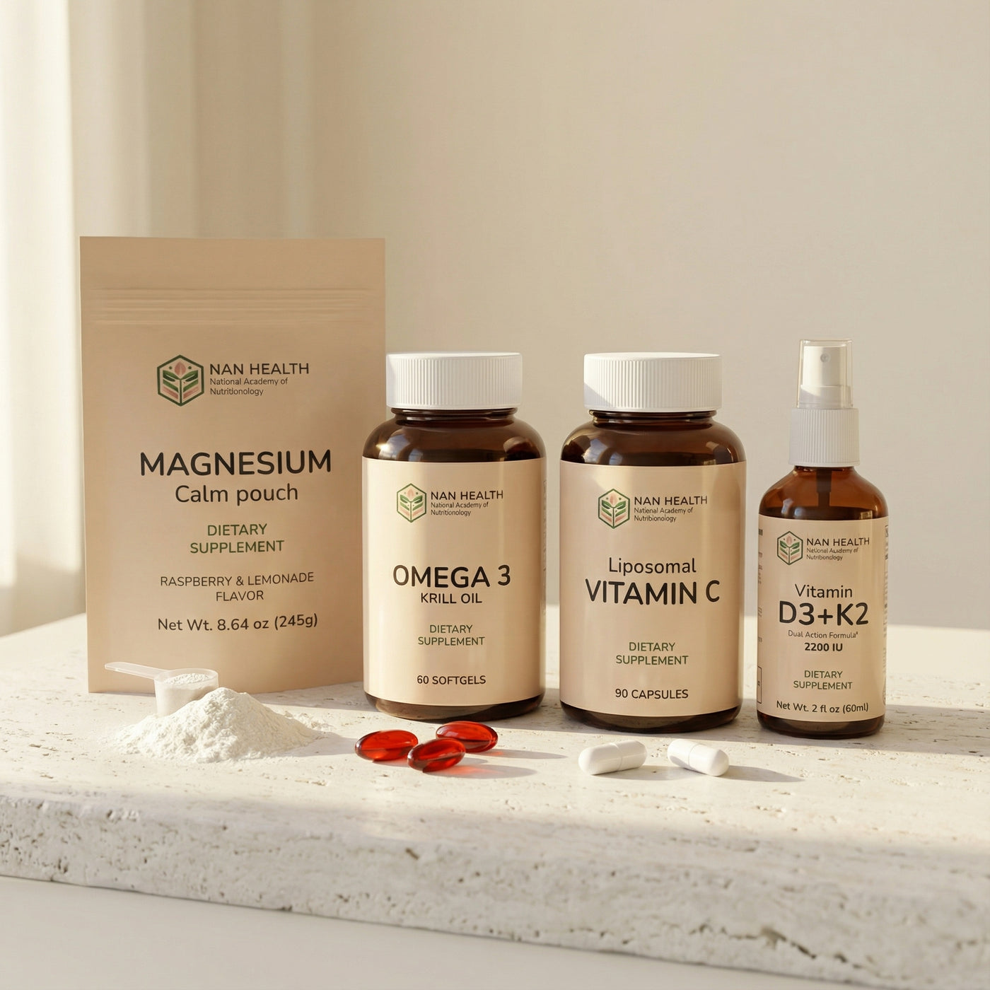 Health Essentials Dietary Supplement Bundle for One Person